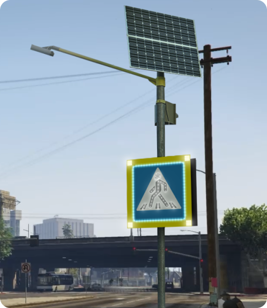 Автономный светодиодный дорожный знак 5.19.1 (5.19.2) на солнечной батарее 100/65