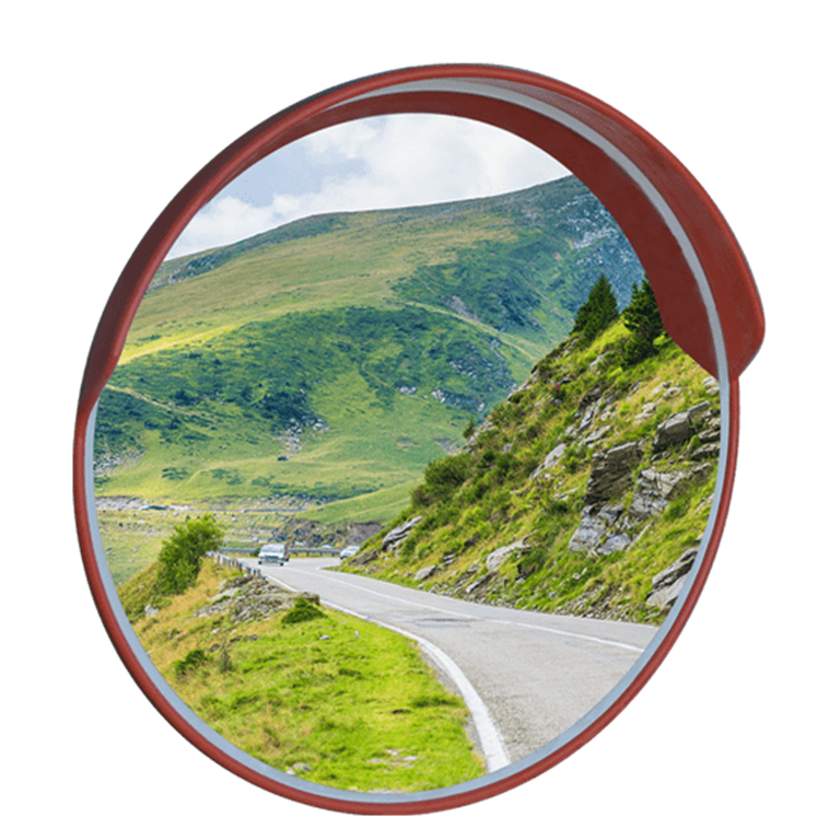 Дорожное сферическое зеркало 800 мм с козырьком –  с доставкой