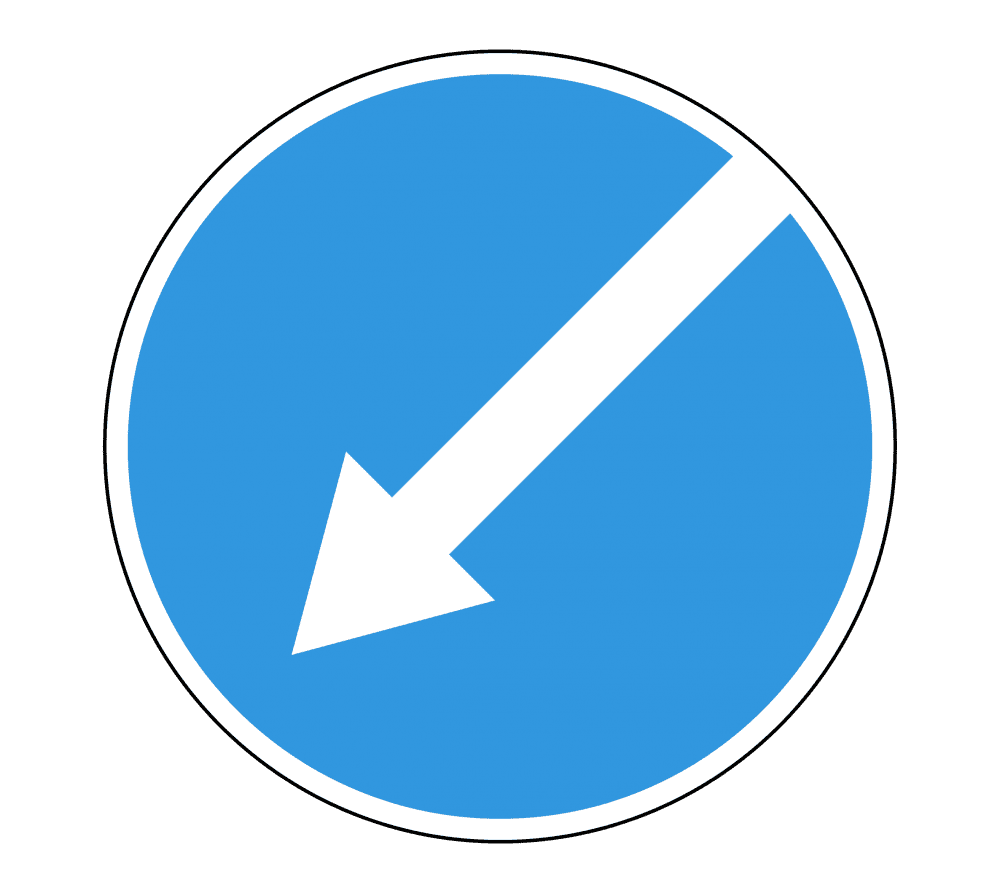 Дорожный знак 4.2.2 Объезд препятствия слева