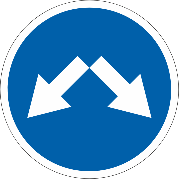 Дорожный знак 4.2.3 Объезд препятствия справа или слева