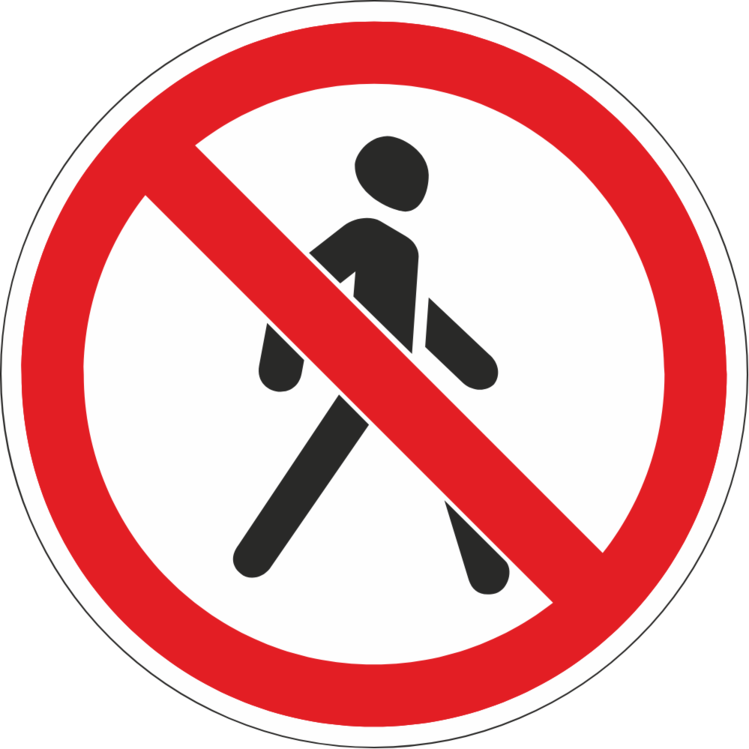 Дорожный знак 3.10 Движение пешеходов запрещено