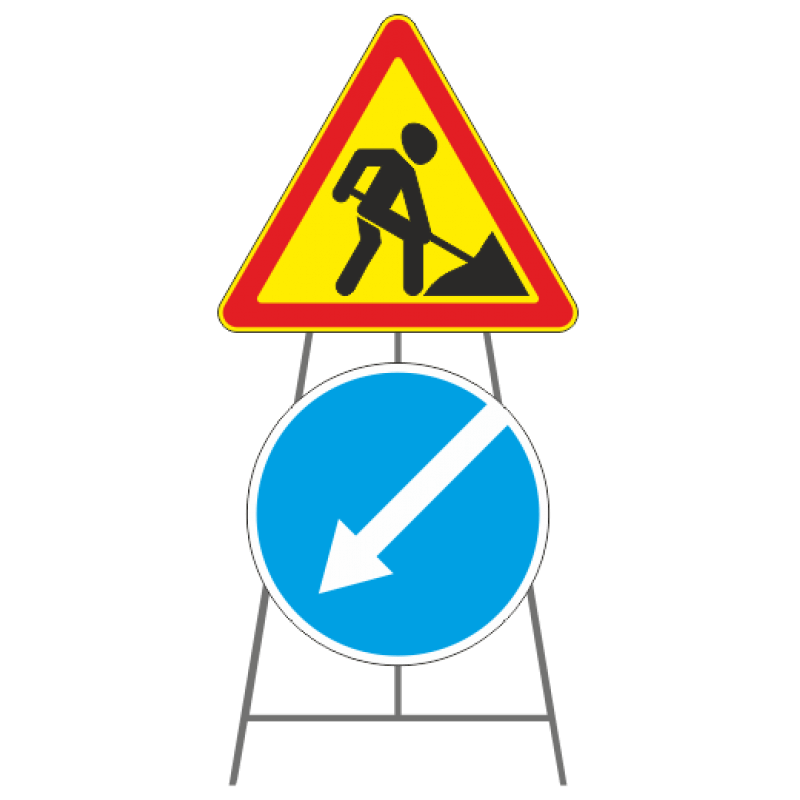 Переносная опора для двух дорожных знаков