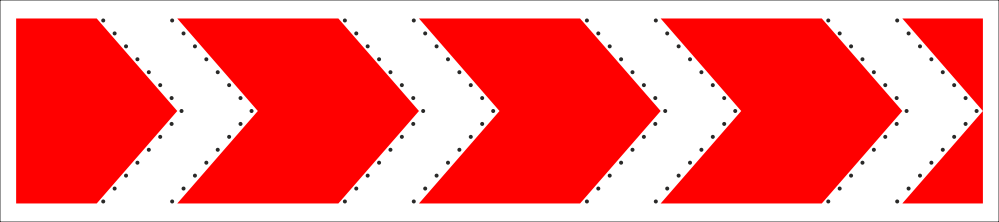 Светодиодный дорожный знак 1.34.1 «Направление поворота» 4 стрелки