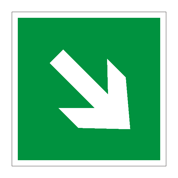 РусДорЗнак: эвакуационный знак – направляющая стрелка зеленая