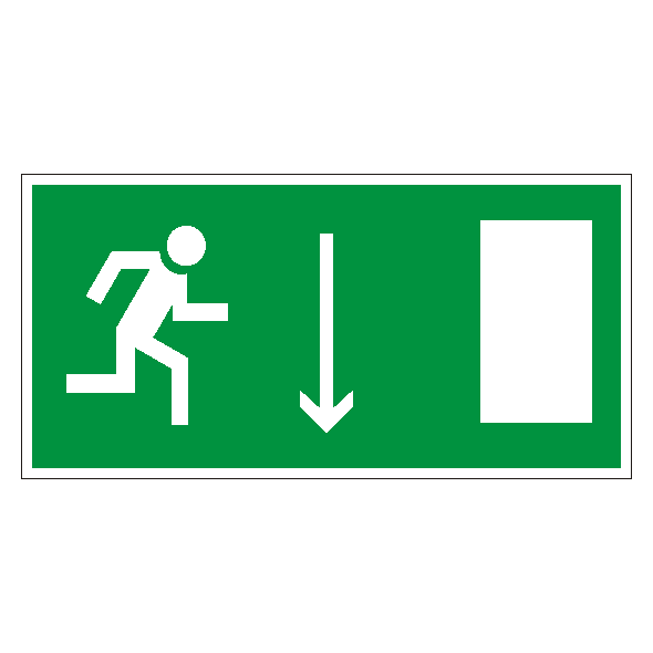 Знак безопасности «Указатель двери эвакуационного выхода (правосторонний)»