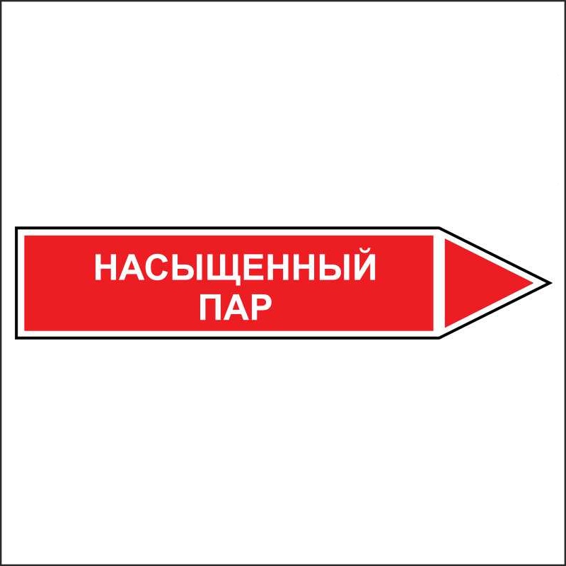 Знак безопасности «Насыщенный пар - направление движение направо»