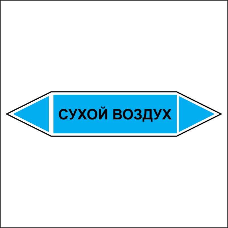 Знак безопасности «Сухой воздух - двусторонние направление»