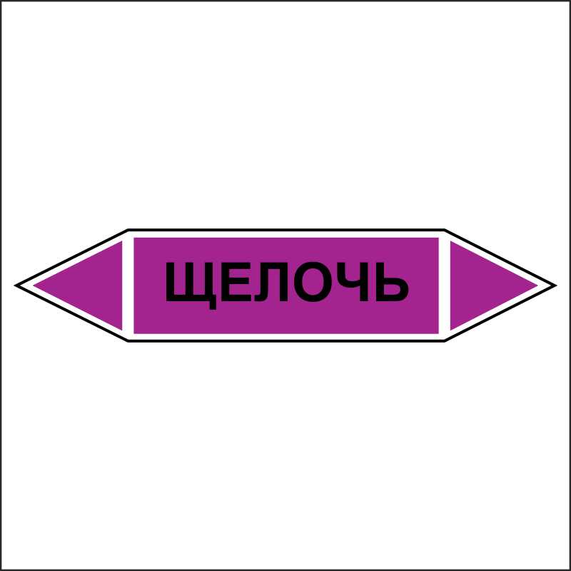 Знак безопасности «Щелочь - двусторонние направление»