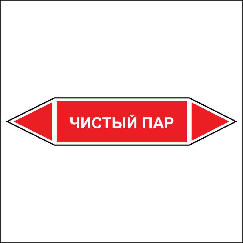 Знак безопасности «Чистый пар - двусторонние направление»