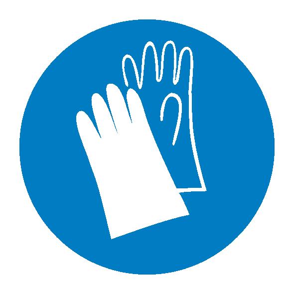 Знак безопасности Работать в защитных перчатках 