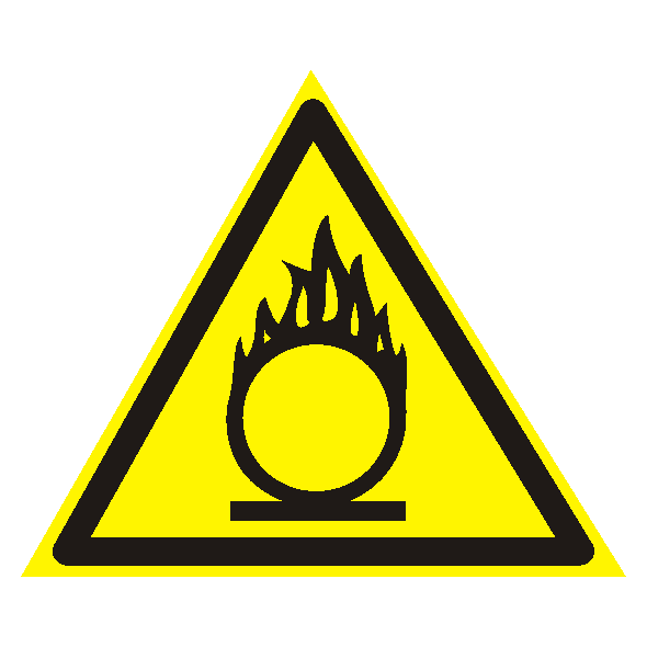 Знак безопасности «Пожароопасно. Окислитель»