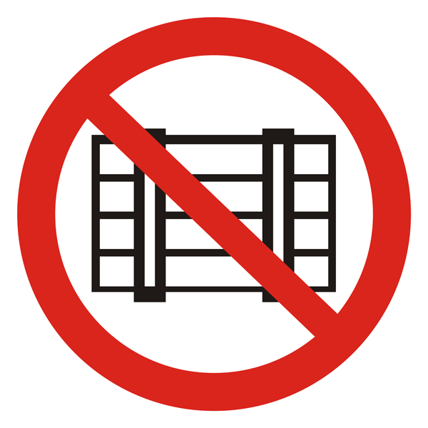 Знак безопасности «Запрещается загромождать проходы и (или) складировать»