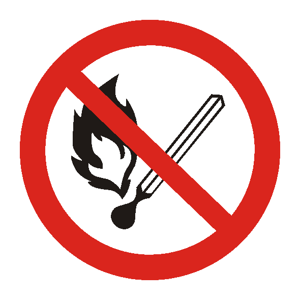 Знак безопасности «Запрещается пользоваться открытым огнем и курить»
